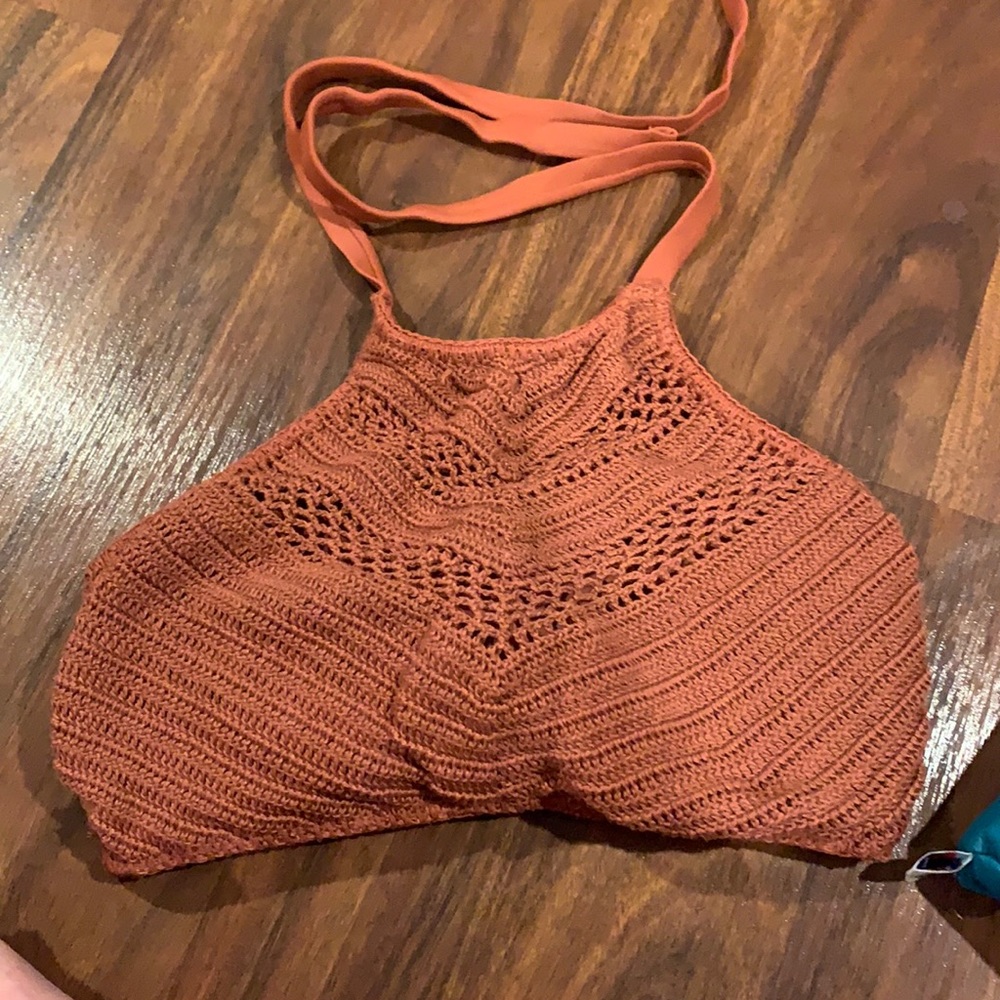 High neck swim top